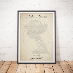 Pride and Prejudice Poster - Jane Austen Book lover Prints / Bookish Decor and Literary Gifts for Her / Bibliophile Wall Art