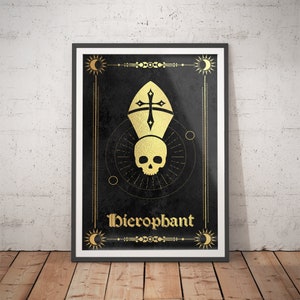 Tarot print hiërofant - mystieke kunst / hedendaagse muurkunst / occulte print / esoterische print / spirituele kunst / kamer inspiratie