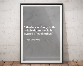 Print met citaat uit 'Of Mice and Men' | Minimalistische literaire muurdecoratie