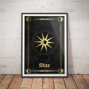 Tarot Print Star - Arte Mística / Arte de Parede Contemporânea / Impressão Oculta / Impressão Esotérica / Arte Espiritual / Inspiração de Sala