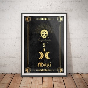 Tarotprint Magi - mystieke kunst / hedendaagse muurkunst / occulte print / esoterische print / spirituele kunst / kamer inspiratie