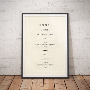 Emma - Jane Austen Print: Book Cover Art, Literary Gift
