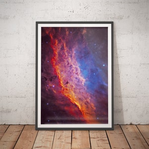 Wissenschaft Poster - Kalifornien Nebel: Weltraum Druck / Astronomie Druck / Weltraum Dekor / Nachthimmel / Nasa Kunst / Sternenkarte