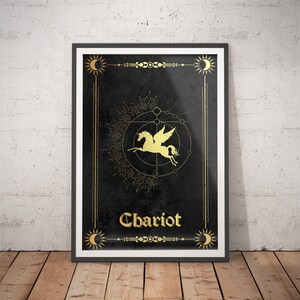 Tarot Print Chariot - Arte Mística / Arte de Parede Contemporânea / Impressão Oculta / Impressão Esotérica / Arte Espiritual / Inspiração de Sala