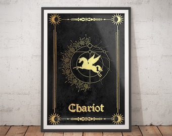 Tarot Print Chariot -  Mystical Art / Contemporary Wall Art / Occult Print / Esoteric Print / Spiritual Art / Room Inspo