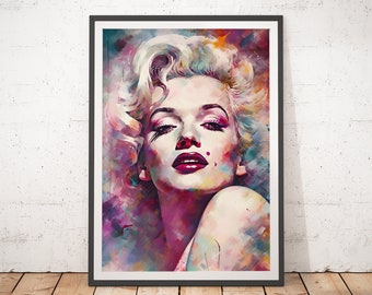 Marilyn Monroe Print | Impressionist Painting Old Hollywood Wall Art
