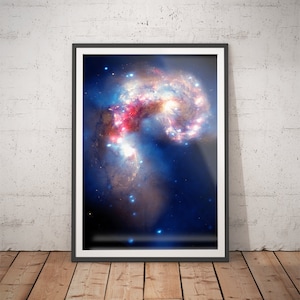 Outer Space Art, Astronomy Space Poster - Nasa Poster Hubble: Sparring Galaxies - Galaxy Poster, Galaxy Print