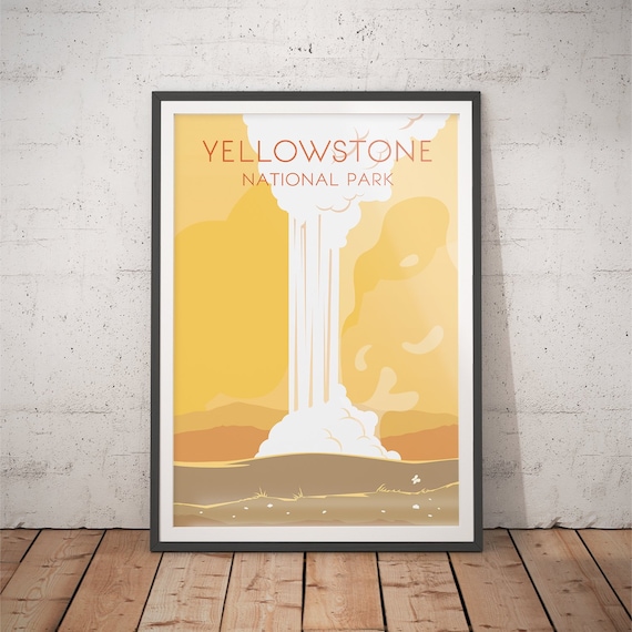 Yellowstone Park Poster: Vintage Art Deco Travel Print