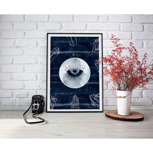All Seeing Eye Print: Celestial Watercolor Astrology Poster image 4
