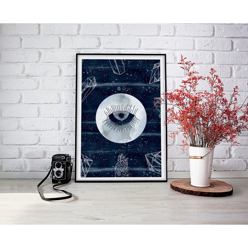 All Seeing Eye Print: Celestial Watercolor Astrology Poster image 4