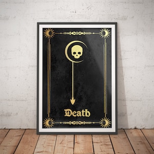 Tarot Deck Print Death - Tarot Kartenhalter / Mystische Kunst / Zeitgenössische Wandkunst / Okkulter Print / Esoterische Druck / Spirituelle Kunst
