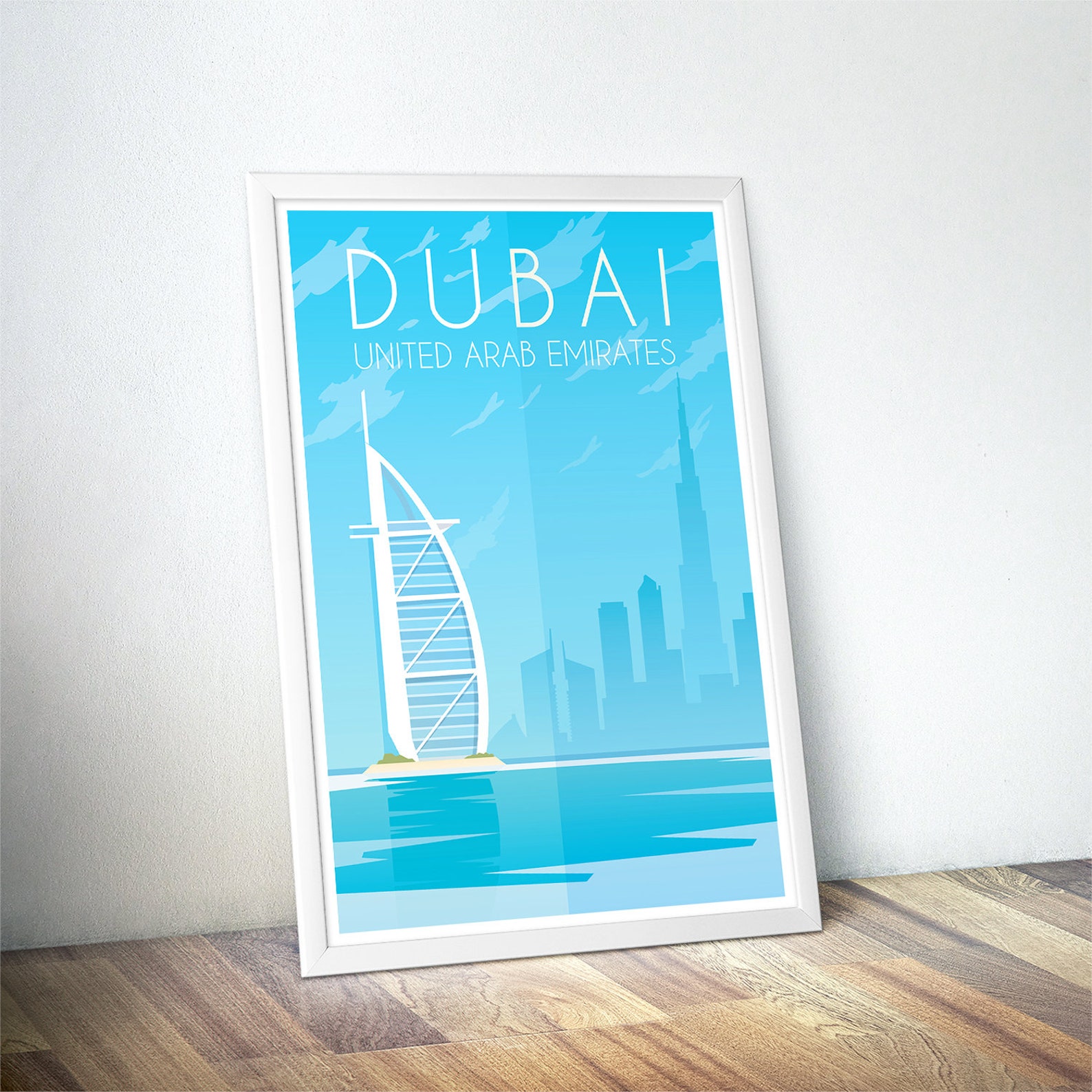 Dubai Poster Vintage Travel Poster Minimalist Art Prints Etsy