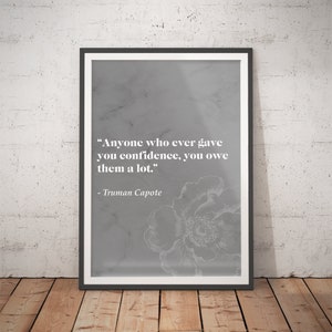 Truman Capote Quote Print: Floral Marble Wall Art