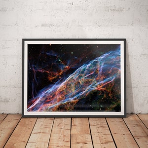 Wissenschaft Poster - Schleiergalaxie: Astronomie Poster / Weltraum Dekor / Nachthimmel / Nasa Kunst / Weltraum Kunst / Sternenkarte / Weltall Druck