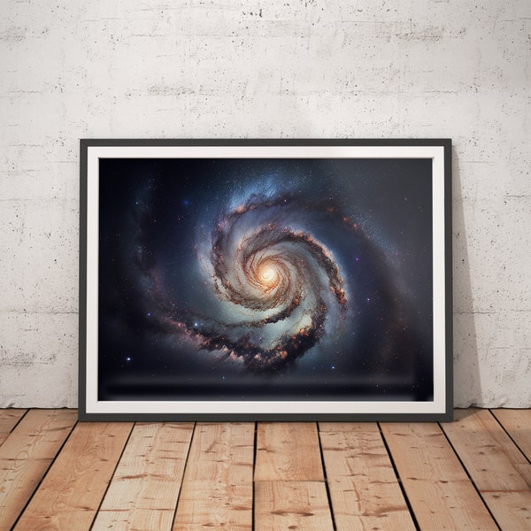 Voie lactée Art spatial - Affiche spatiale astronomique, Hubble, Nasa Print, Nasa Poster, Galaxy Print, Galaxy Poster