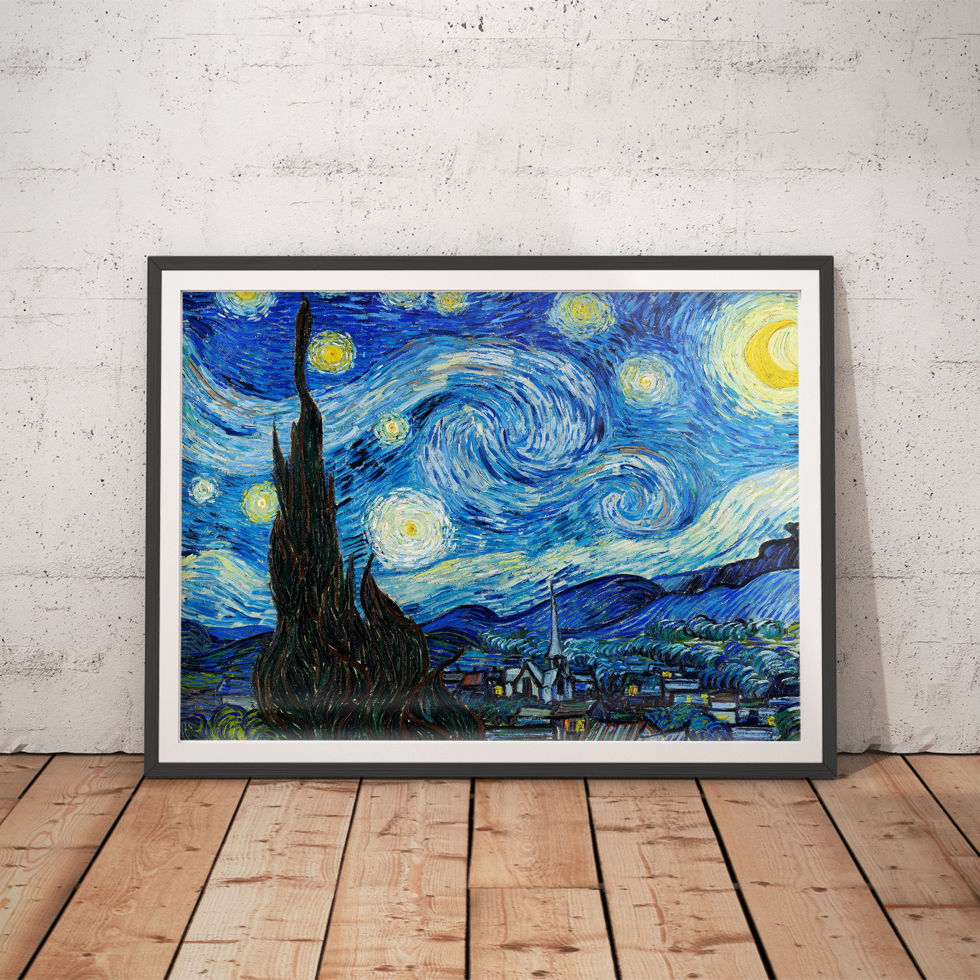 The Starry Night Print - Vincent Van Gogh Vintage Art - Classic Prints ...