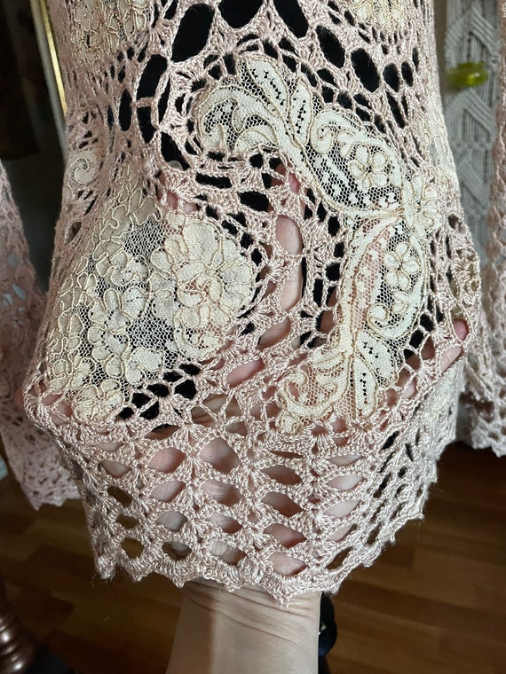 Ivory lace hand crochet cardigan - image 5