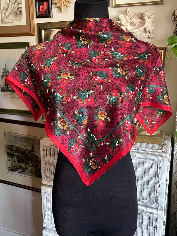 vintage floral silk scarf