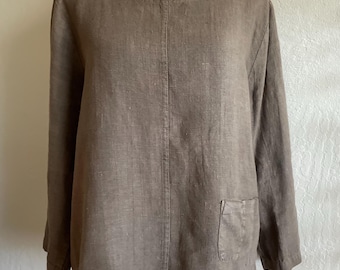 Long sleeve linen top