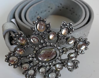 Studded leather belt