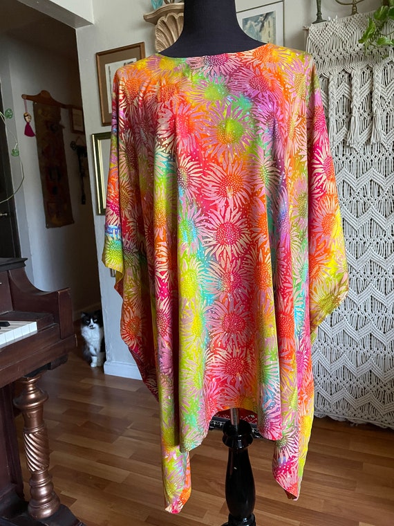 Colorful poncho summer top