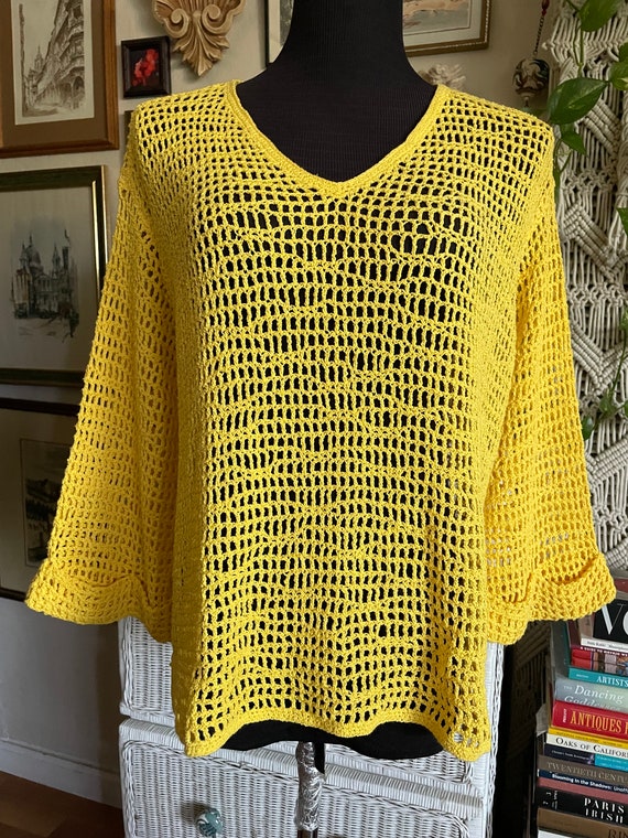 Hand crochet yellow top