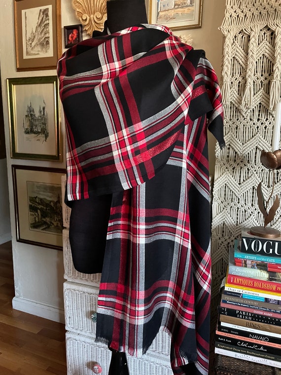 black and red plaid wrap