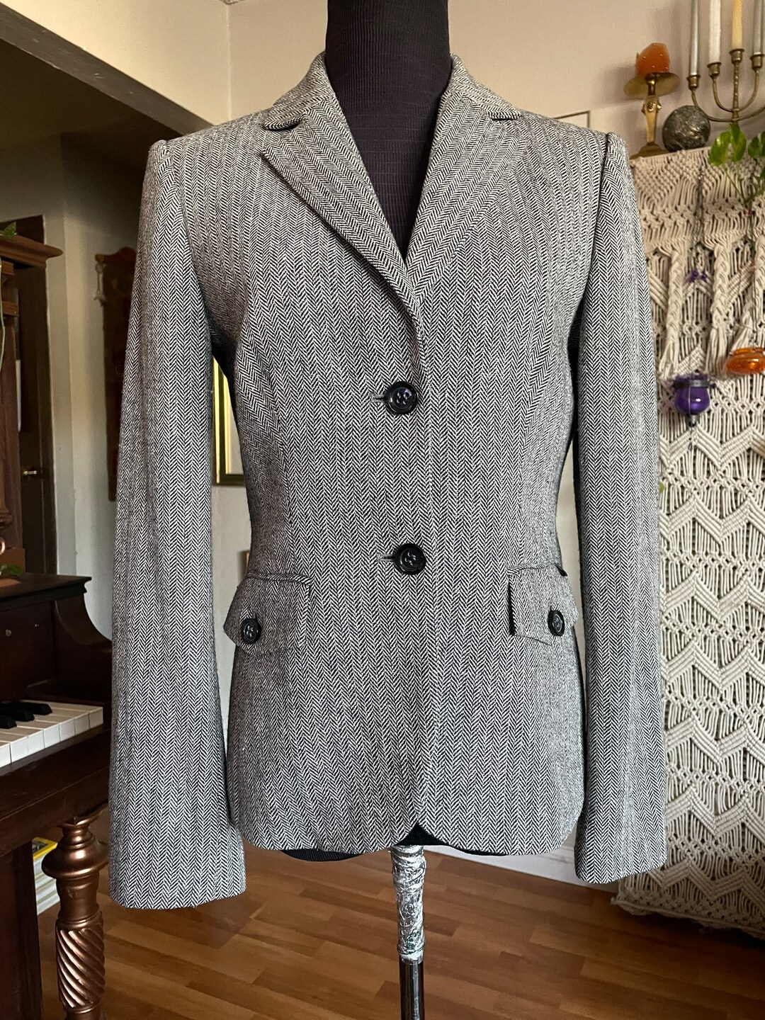 Herringbone Pattern Jacket Etsy