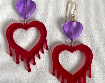 Bleeding heart earrings
