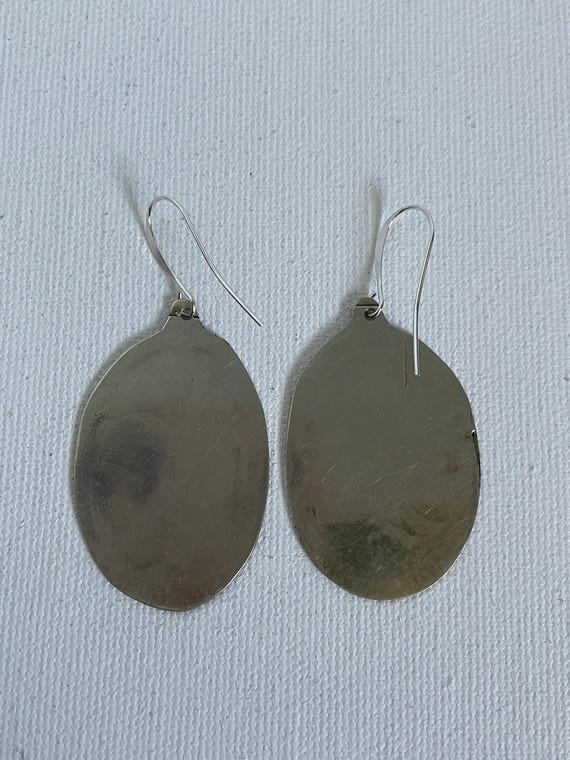 Native Warrior Face Earrings: Black Enamel, Sterl… - image 7