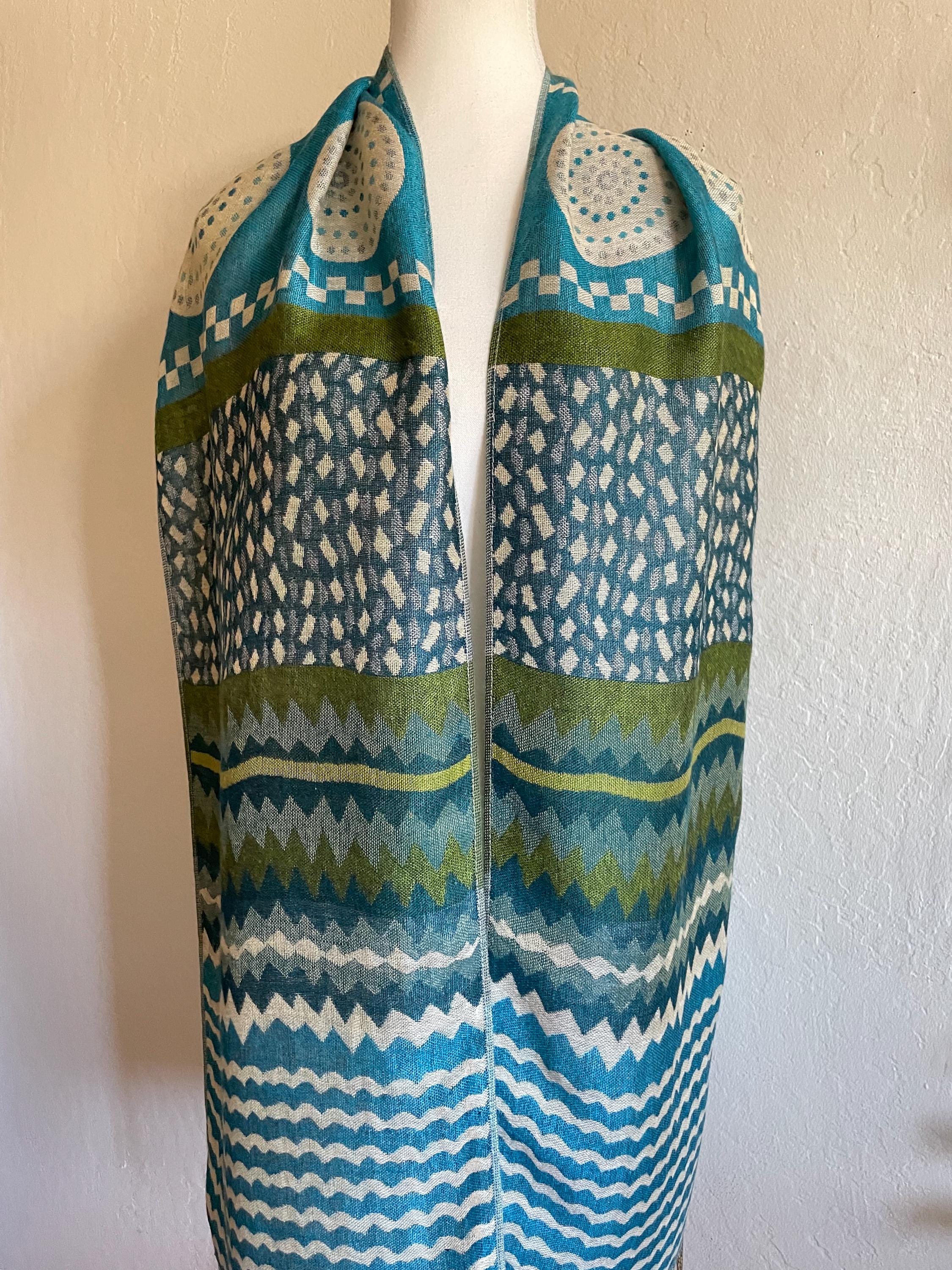 Strider Scarf Geometric Patterns Flowy Scarf - Etsy