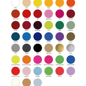 SISER EasyWeed Heat Transfer Vinyl Material 15&quot; x 1 Yard 38 colors. You can mix and match by foot. No neon colors or Glow in the Dark