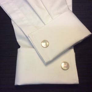 mother of pearl cufflinks and tie pin