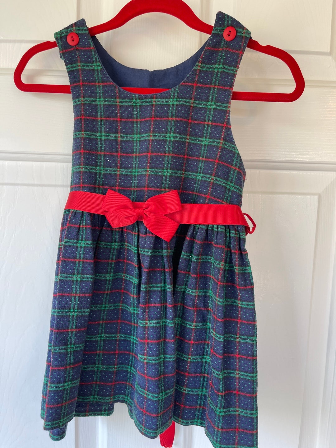 Vintage Little Girls Jumperplaid Girls Jumper 3T Nursery Rhyme Jumper