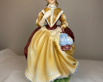 Vintage Lefton lady planter-Mid Century-lady holding handbag-Kitschy-birthday for her-Mothers day-plant vase-lady vase-hollywood-elegant