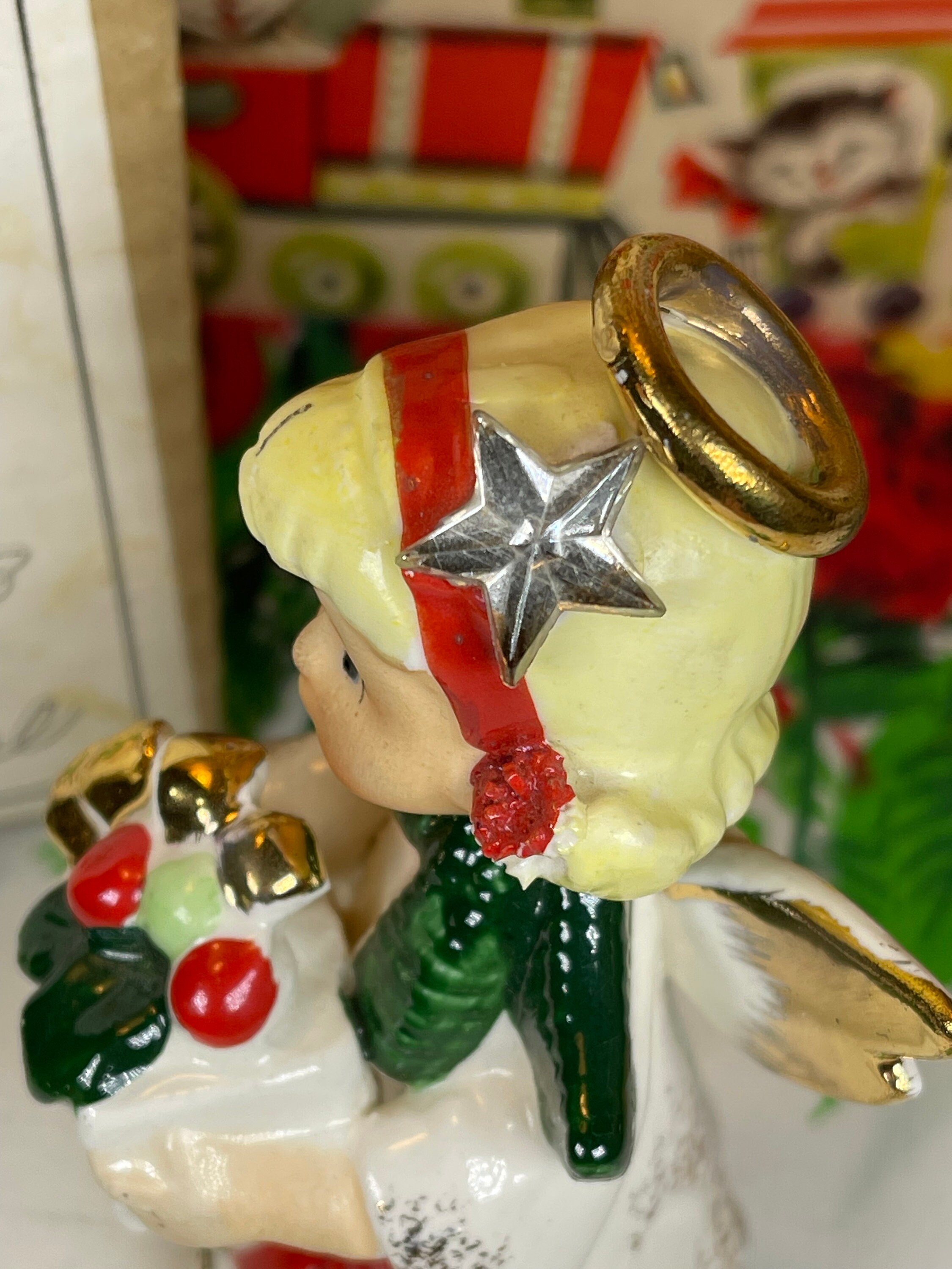 Vintage RARE Geo Z Lefton December Angel With Rhinestone Vintage RARE Geo Z Lefton December Angel With Rhinestone