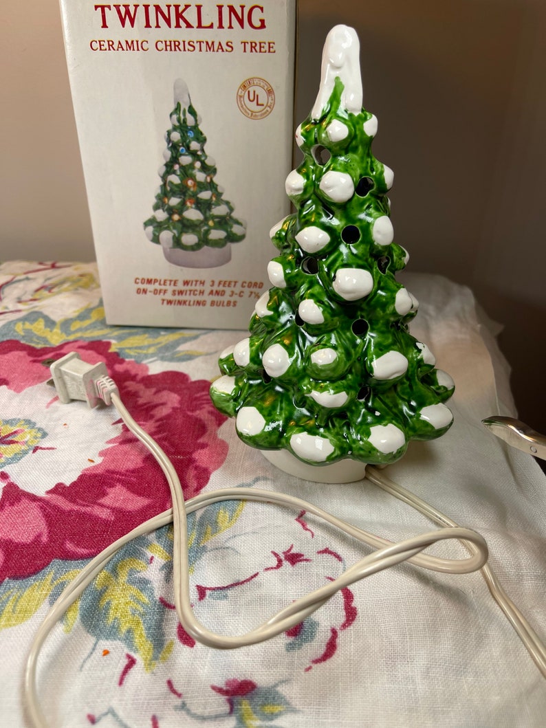 Vintage Twinkling Ceramic Christmas Treeplug Intri Etsy