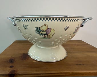 Vintage Y2K Disney World Home collection Classic Winnie the Pooh enamel & steel strainer-colander-with original sticker-Walt Disney-Cottage