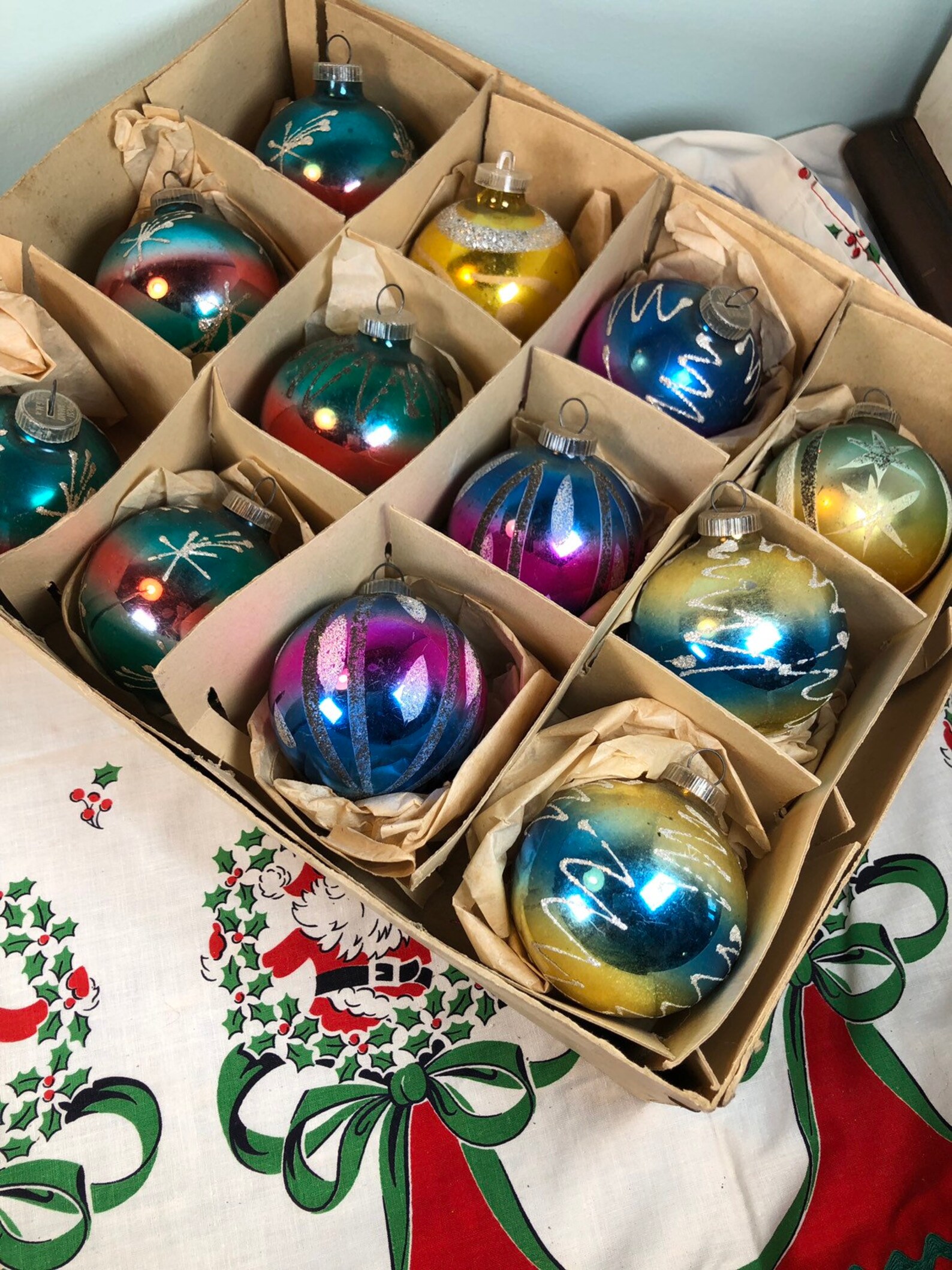 Vintage West Germany Christmas Ornamentsbox of 12tie Etsy