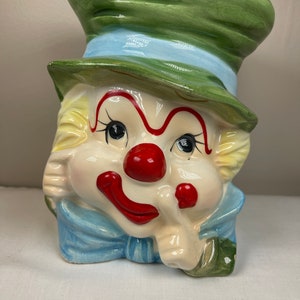 Vintage Rubens clown head vase - rubens kitschy clown head vase - head vase - Rubens -  kitschy clown - kitschy cute