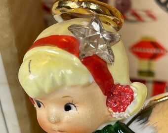Vintage RARE Geo Z Lefton December Angel With Rhinestone Vintage RARE Geo Z Lefton December Angel With Rhinestone