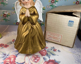 Vintage Bisque Porcelain Rotating Angel Music Box by Schmid, Japan