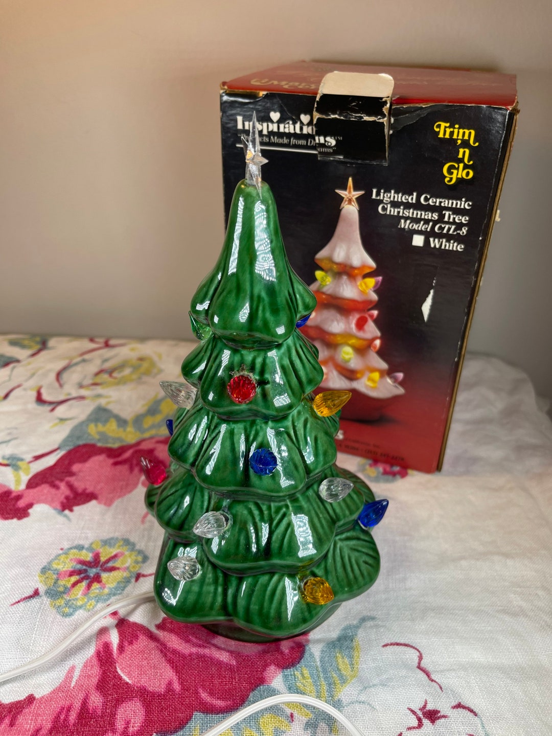 Vintage Inspirations Lighted Ceramic Christmas Tree Miniatureplug In