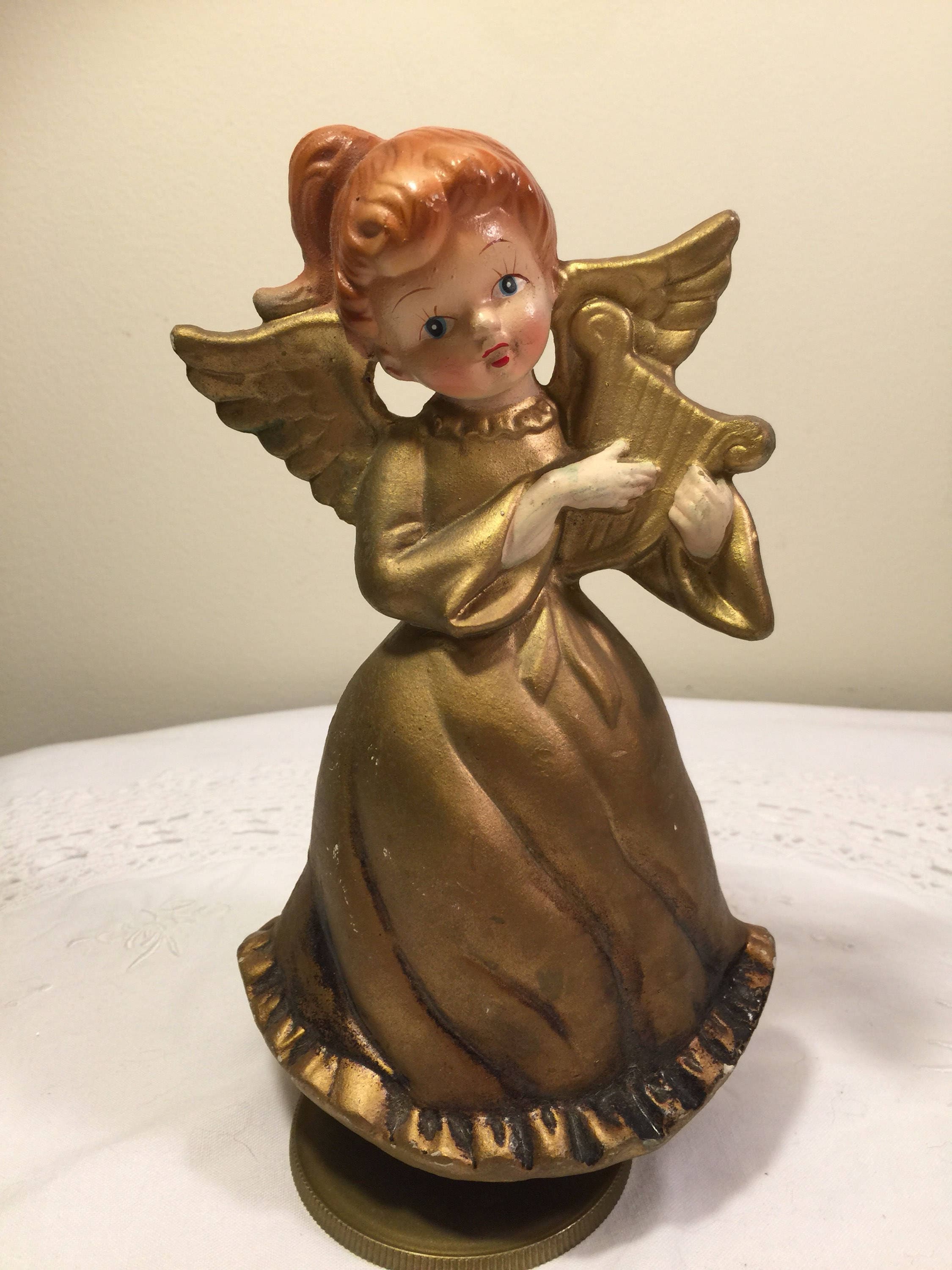 Vintage Angel music box Gold angel music box kitschy angel Etsy