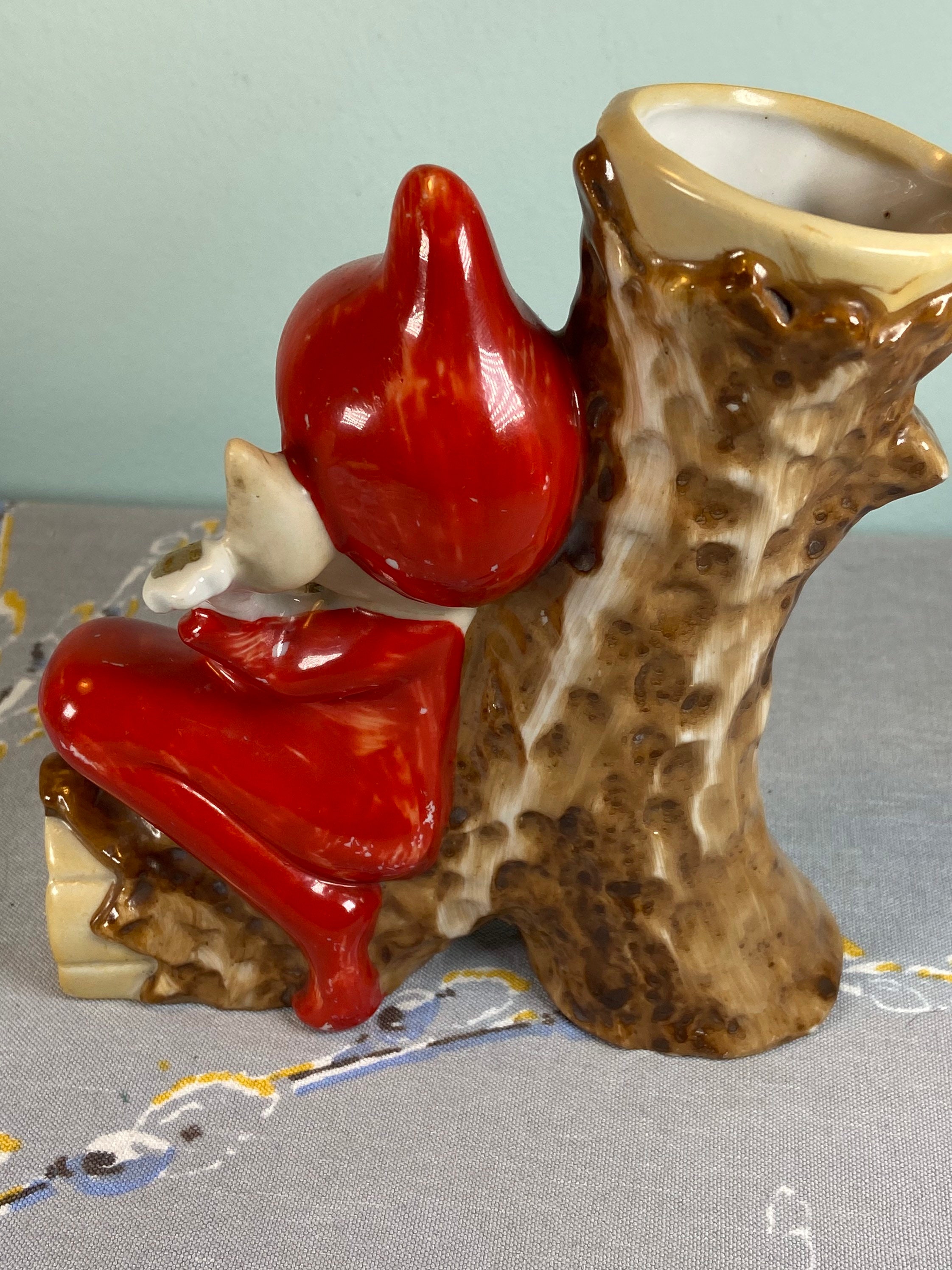 Vintage Pixie Playing Guitar Vasekitschy Red Pixie Elfelf on Etsy