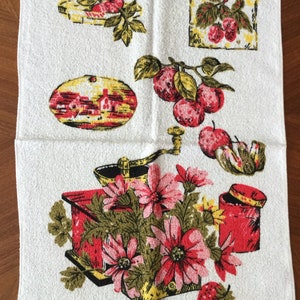 Vintage Startex Linen/Cotton Blend Kitchen, Tea Towel • Food for a Year