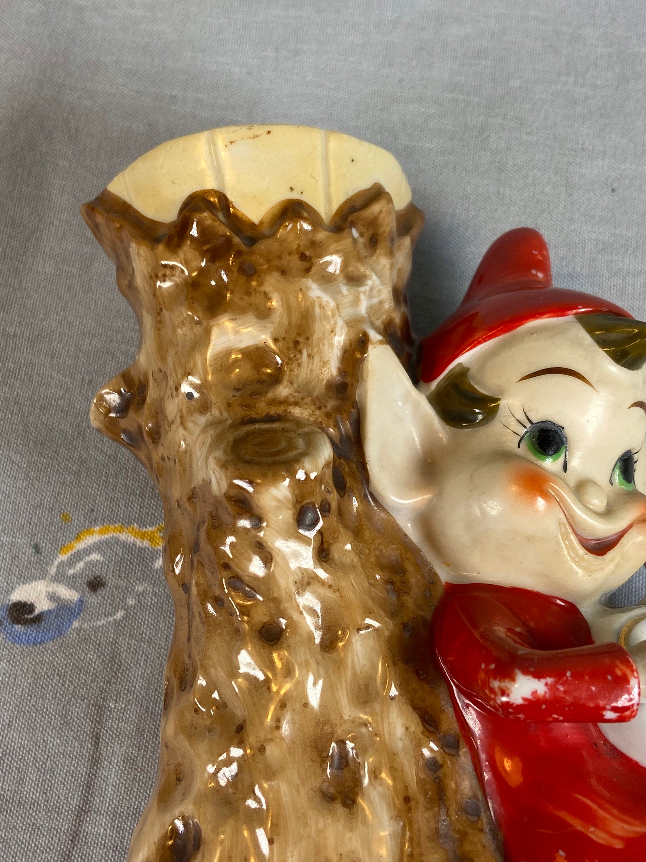 Vintage Pixie Playing Guitar Vasekitschy Red Pixie Elfelf on Etsy