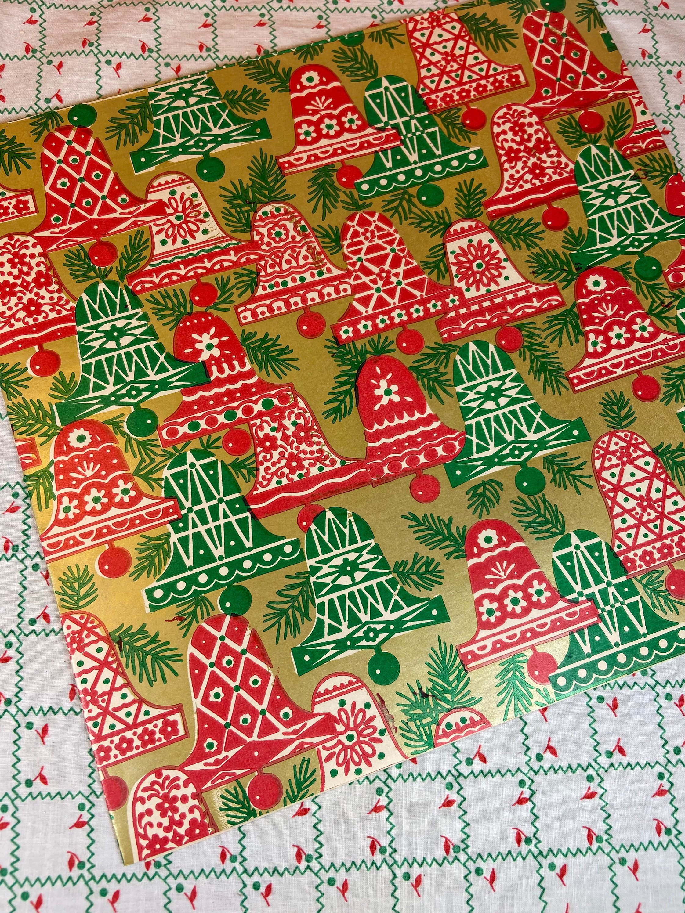 Lot of 16 Vintage Christmas Square Tissue / Wrapping Paper 1950's