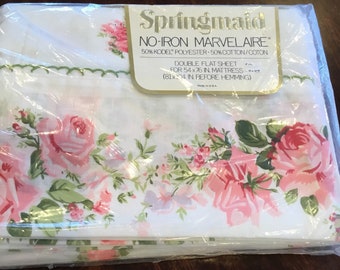 Details about   VTG New Wondercale Springmaid Lotus Poppy Groovy Flower Twin Flat Sheet 