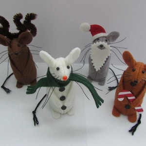 Christmas Mouse - Mouse Decoration - Felt Mice Ornaments - Mouse Christmas Decoration